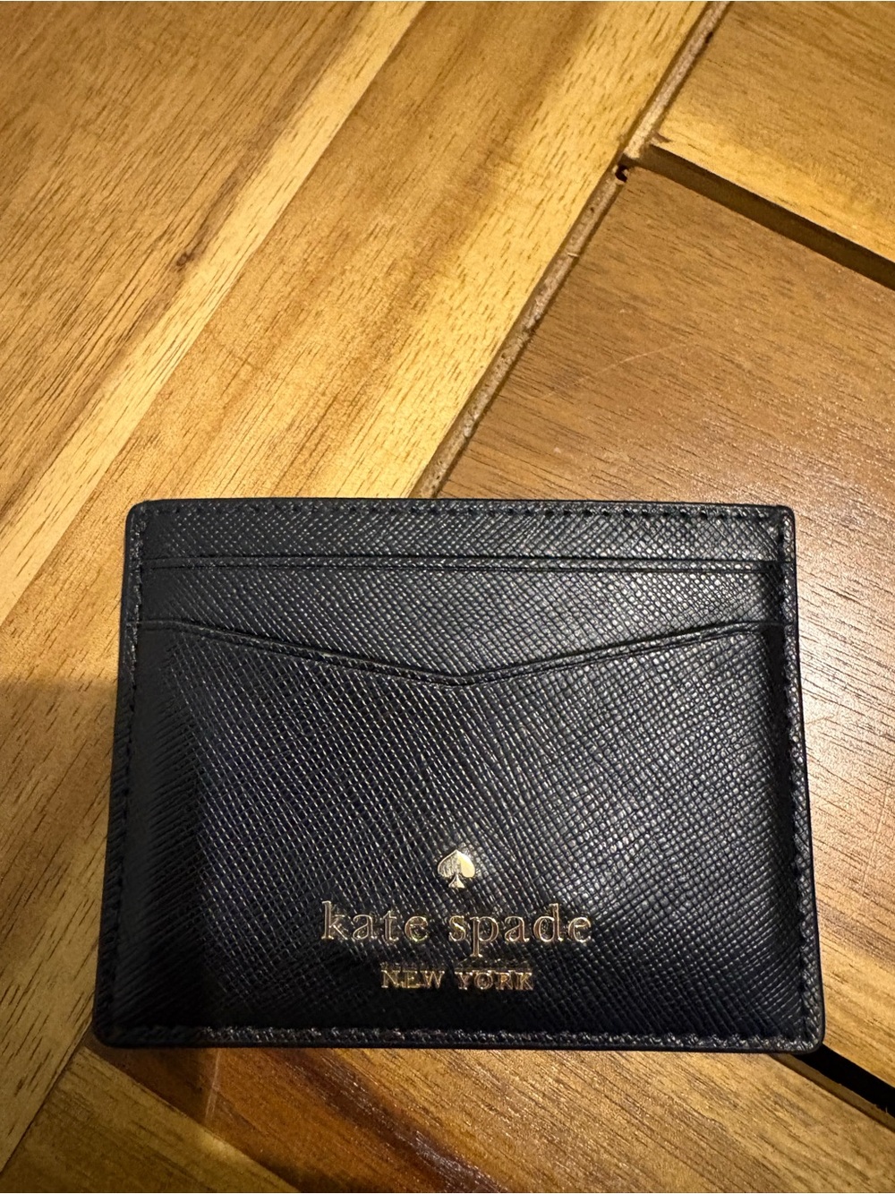 kate spade Black Textured Leather Card Holder